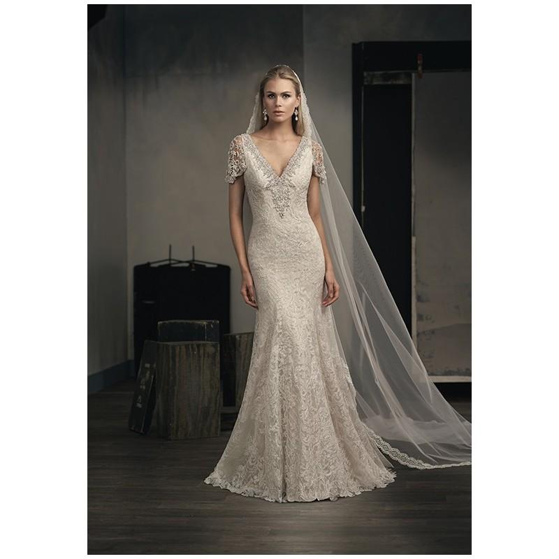 زفاف - Jasmine Couture T192055 - Mermaid V-Neck Floor Sweep Lace Beading - Formal Bridesmaid Dresses 2018