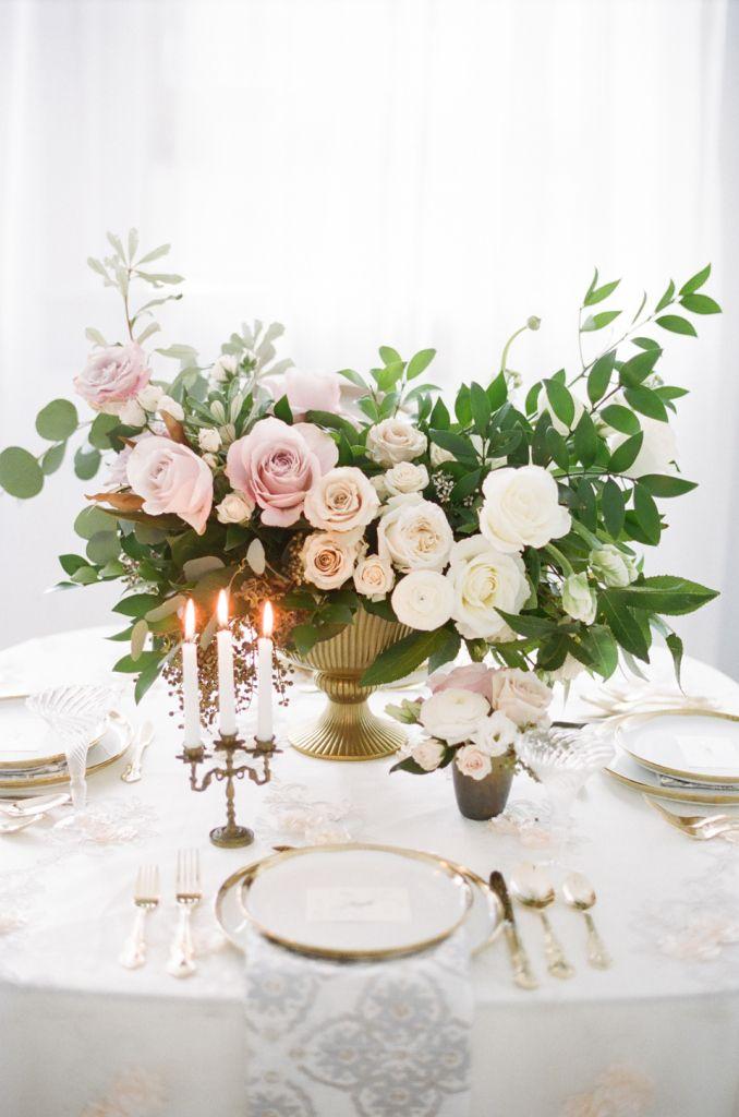 زفاف - Compote Pedestal Urn Floral Arrangements