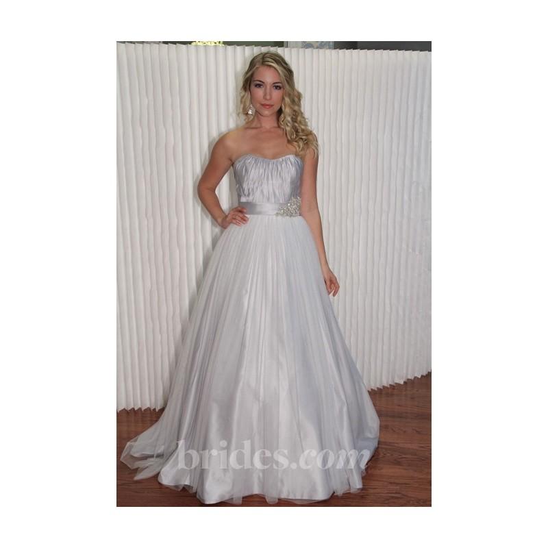 Hochzeit - Modern Trousseau - Fall 2013 - Nova Blue Strapless Ball Gown Wedding Dress with a Scooped Neckline - Stunning Cheap Wedding Dresses