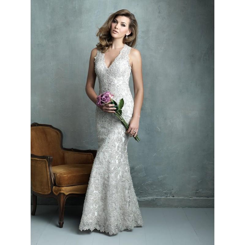 Hochzeit - Allure Couture C320 Beaded Lace Sheath Wedding Dress - Crazy Sale Bridal Dresses