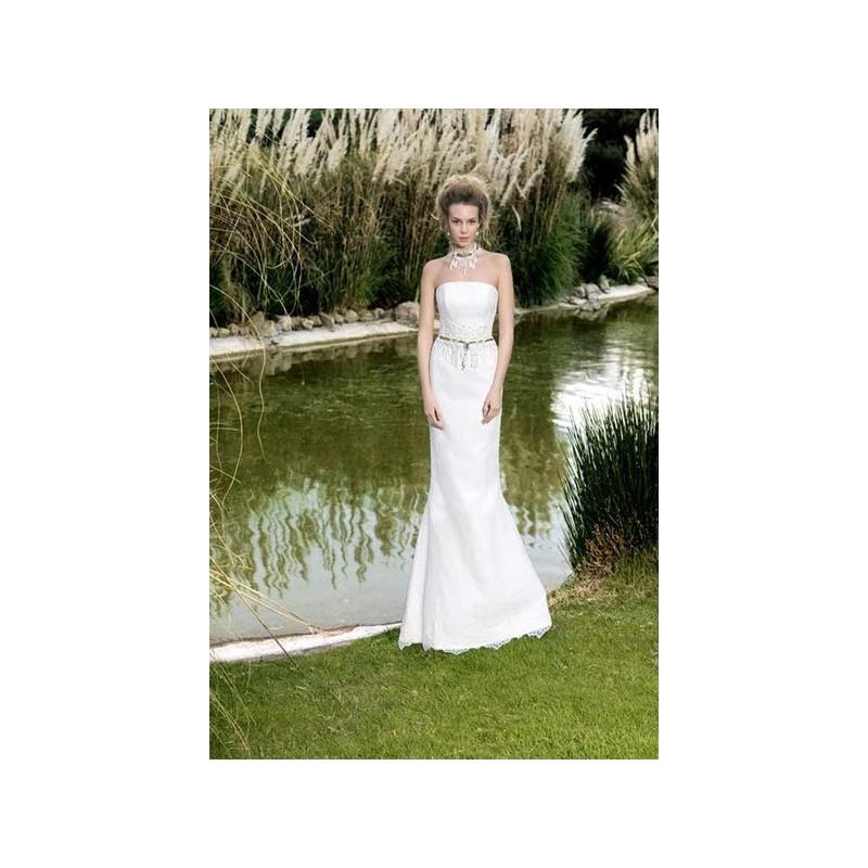 Mariage - Vestido de novia de Inmaculada Garcia Modelo 4984 - 2015 Recta Palabra de honor Vestido - Tienda nupcial con estilo del cordón