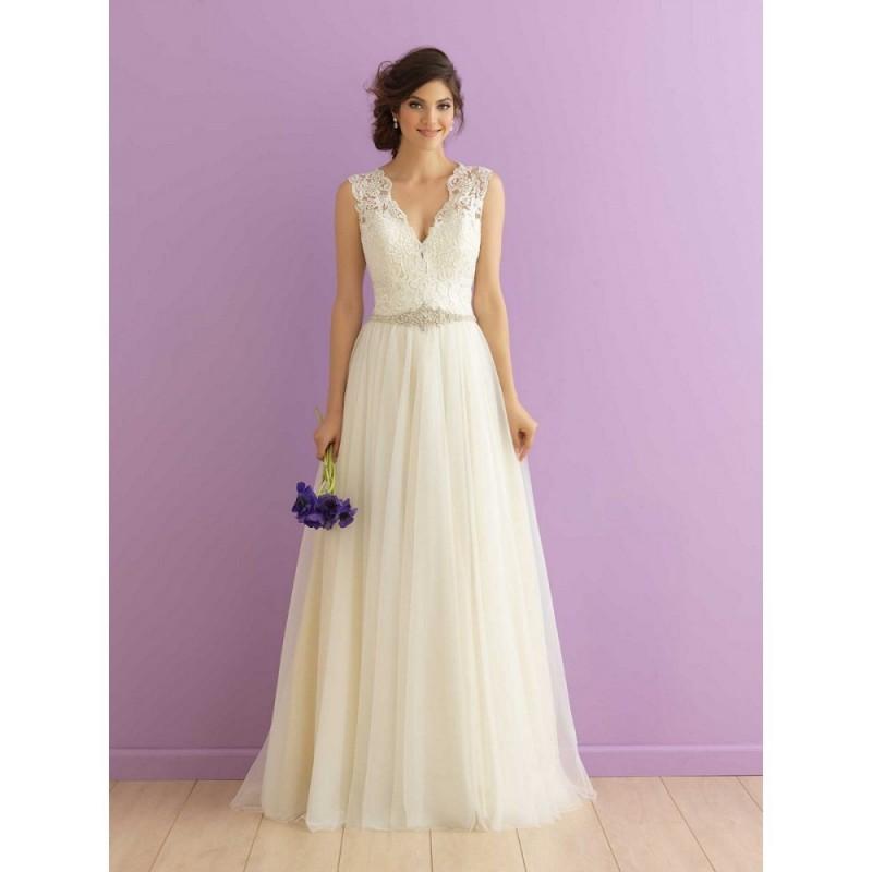 زفاف - Allure Bridals 2912 Wedding Dress - Illusion, Sweetheart, V Neck Wedding Allure Bridals Long A Line Dress - 2018 New Wedding Dresses