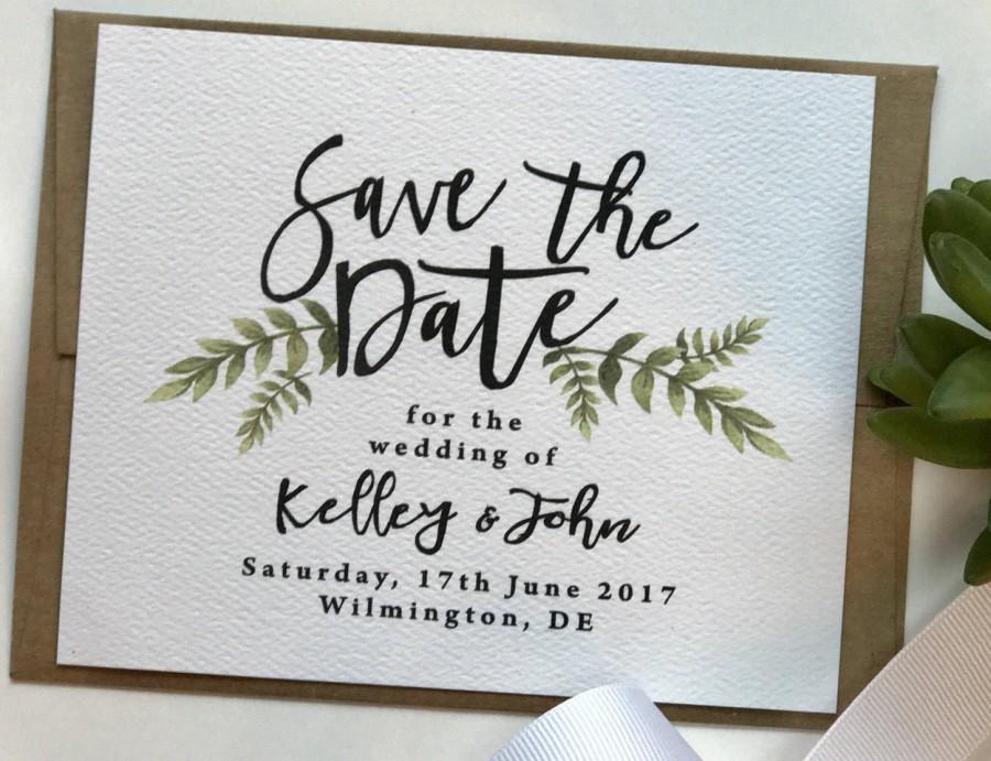 Mariage - Simple Save the Date Cards, Floral Greenery Save the Date, Best Selling Items