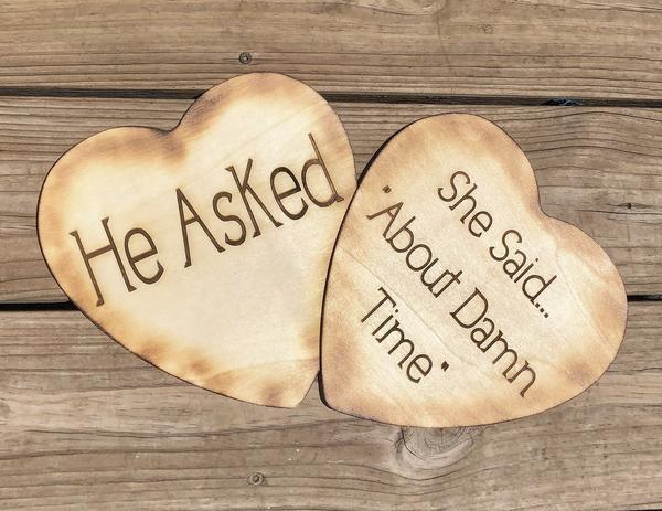 Hochzeit - She Said About Damn Time Engagement Photo Prop