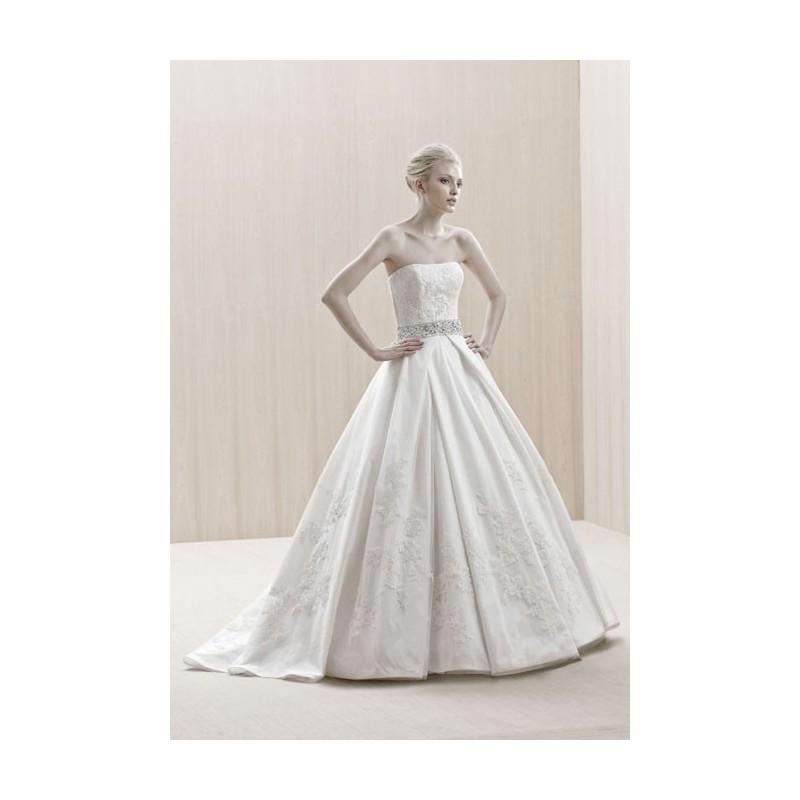 زفاف - Blue By Enzoani - Fall 2012 - England Strapless Satin and Lace Ball Gown Wedding Dress with Beaded Belt - Stunning Cheap Wedding Dresses