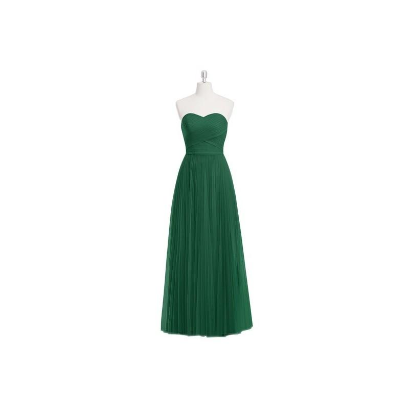 Wedding - Dark_green Azazie Mavis - Back Zip Floor Length Tulle Sweetheart Dress - Charming Bridesmaids Store