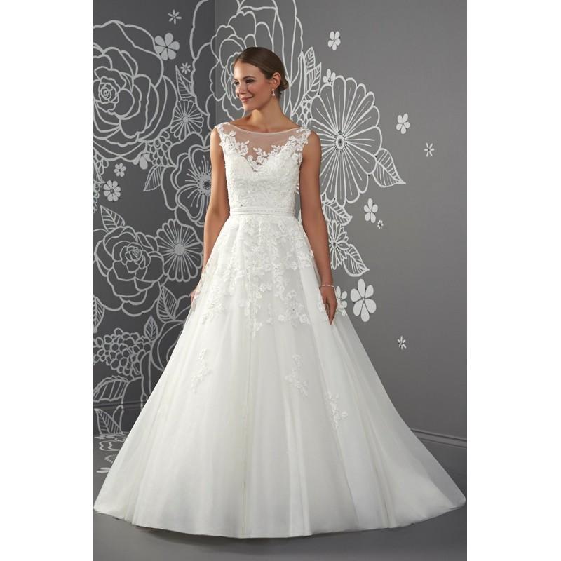 Mariage - Lorenza by Romantica of Devon - Tulle Floor High  Illusion A-Line  Ballgown Wedding Dresses - Bridesmaid Dress Online Shop