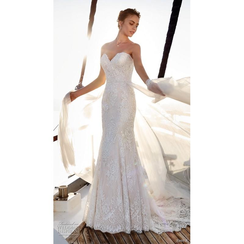 Hochzeit - Eddy K. 2019 Detachable Sweetheart Sleeveless Sweet Fit & Flare Ivory Appliques Lace Spring Outdoor Bridal Dress - Crazy Sale Bridal Dresses