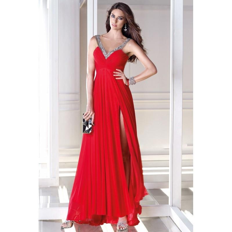 زفاف - Alyce Paris - Jeweled V-Strap Illusion Open Back Long Prom Gown 35684 - Designer Party Dress & Formal Gown