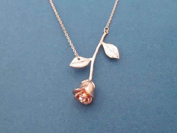 Wedding - Beautiful, Rose Gold, Rose, Necklace, Flower, Necklace, Birthday, Best Friends, Sister, Gift, Jewelry