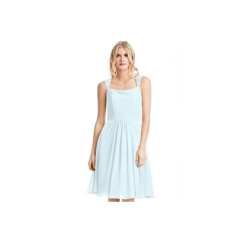 Mariage - Mist Azazie Siena - Chiffon And Lace Knee Length Illusion Dress - Charming Bridesmaids Store