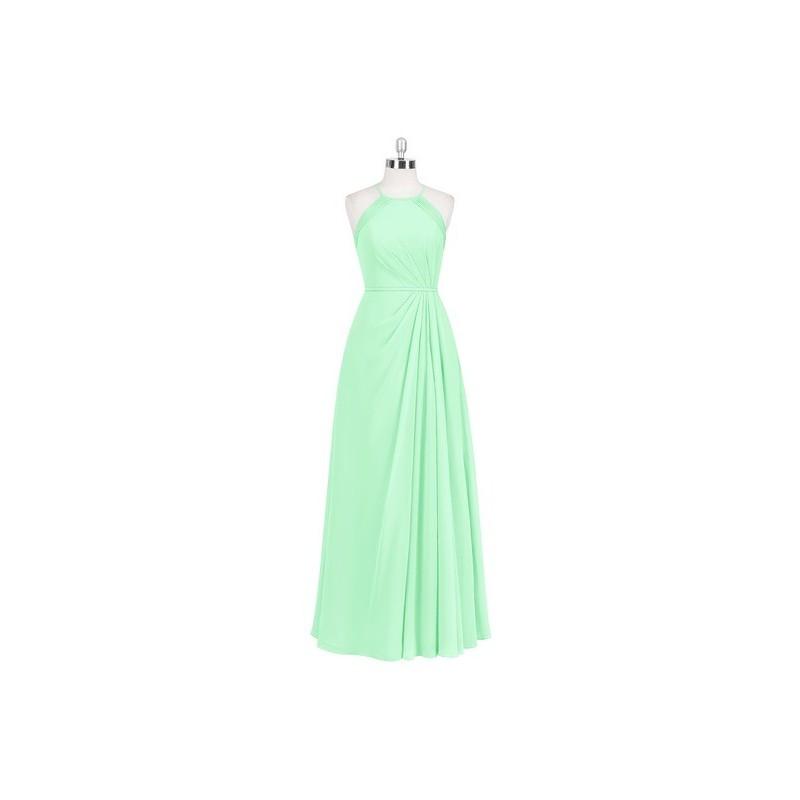 Wedding - Mint_green Azazie Heather - Floor Length Chiffon Halter Illusion Dress - Simple Bridesmaid Dresses & Easy Wedding Dresses
