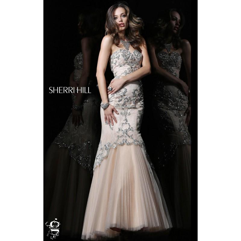 Wedding - Aqua Sherri Hill 21058 - Mermaid Crystals Sequin Dress - Customize Your Prom Dress