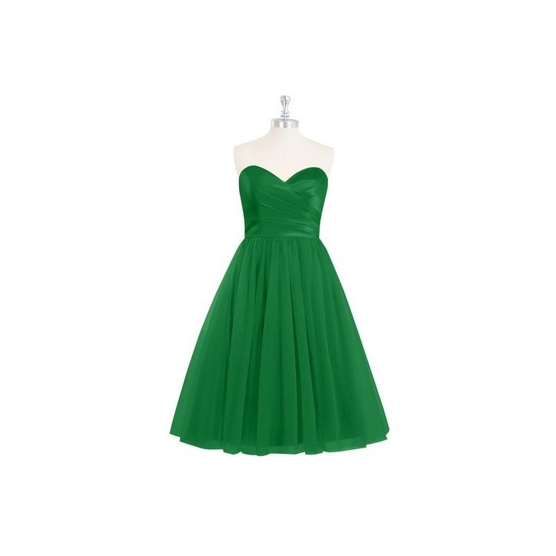 Mariage - Emerald Azazie Reina - Knee Length Sweetheart Tulle And Satin Corset Dress - Charming Bridesmaids Store