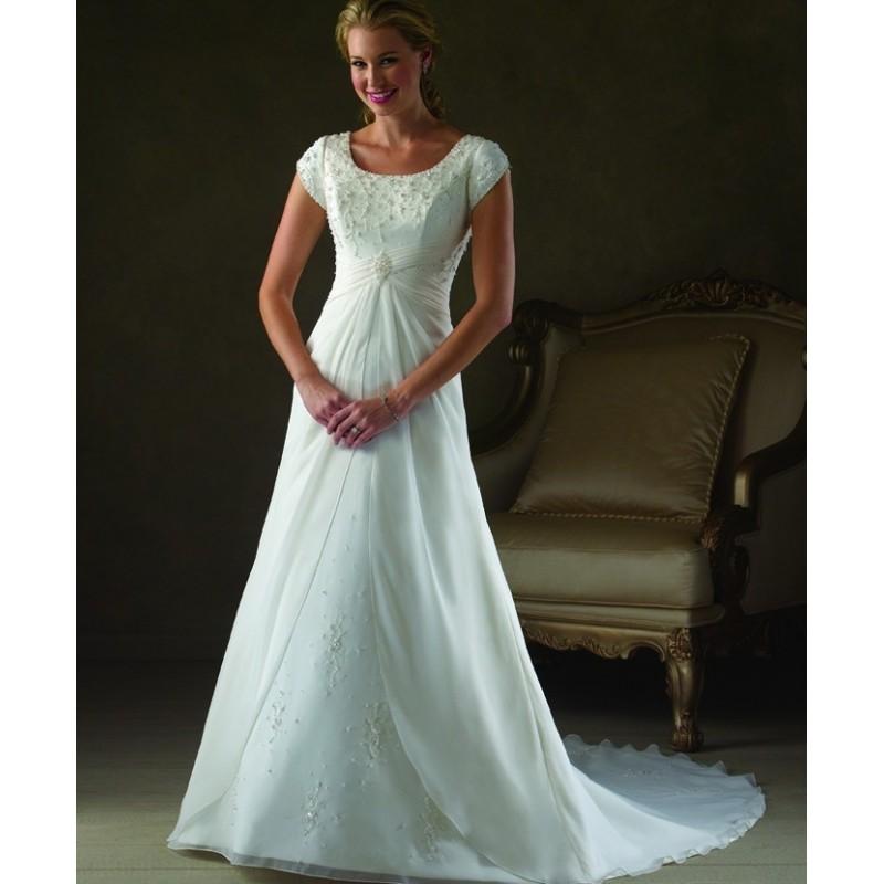 زفاف - Bonny Bliss 2102 Modest Chiffon Wedding Dress - Crazy Sale Bridal Dresses