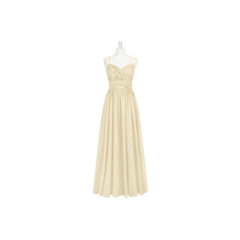 Свадьба - Champagne Azazie Dara - Floor Length Sweetheart Illusion Chiffon Dress - Charming Bridesmaids Store