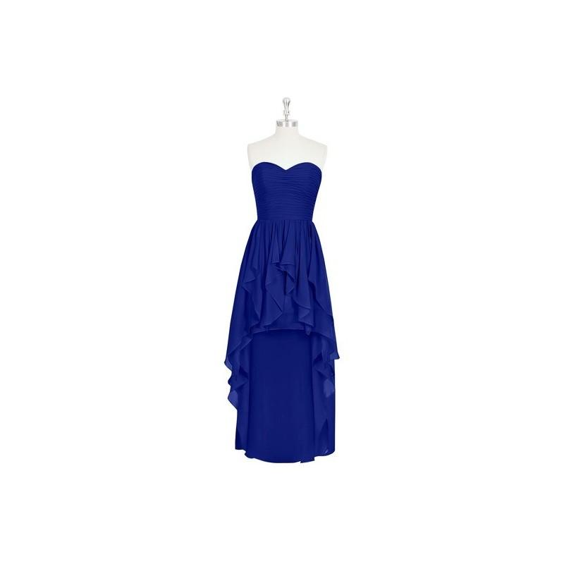 Mariage - Royal_blue Azazie Abbie - Sweetheart Back Zip Chiffon Asymmetrical Dress - Simple Bridesmaid Dresses & Easy Wedding Dresses