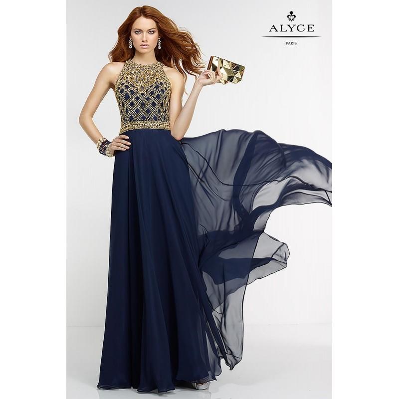 Mariage - Navy/Gold Alyce Prom 6577 Alyce Paris Prom - Rich Your Wedding Day