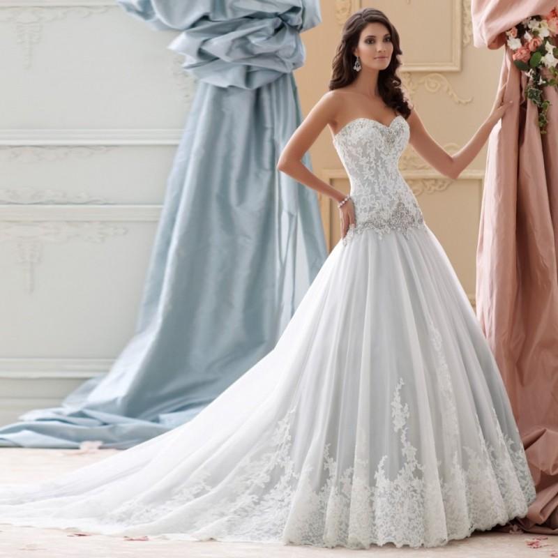Mariage - Ball Gown Sweetheart Sweet Sleeveless Royal Train Blue Zipper Up Tulle Hall Fall Appliques Wedding Dress - Truer Bride - Find your dreamy wedding dress