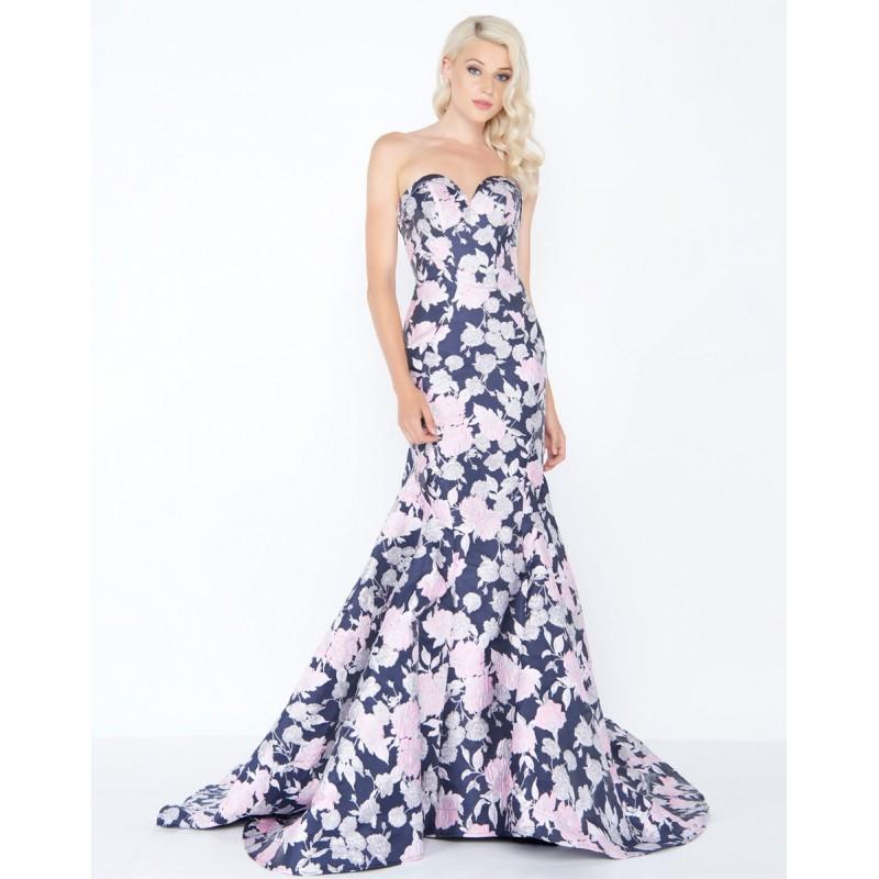 زفاف - Mac Duggal - 66442M Strapless Floral Print Mikado Evening Gown - Designer Party Dress & Formal Gown