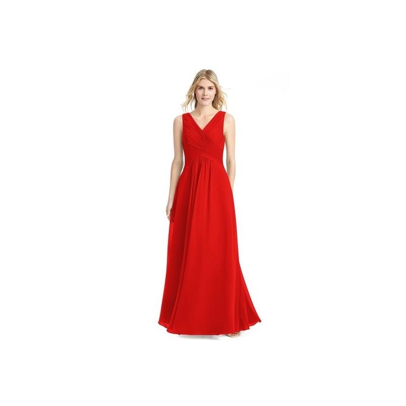Hochzeit - Red Azazie Flora - V Neck V Back Floor Length Chiffon Dress - Simple Bridesmaid Dresses & Easy Wedding Dresses
