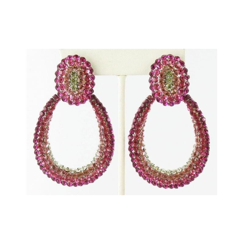 Mariage - Helens Heart Earrings JE-X007712-S-Pink Helen's Heart Earrings - Rich Your Wedding Day