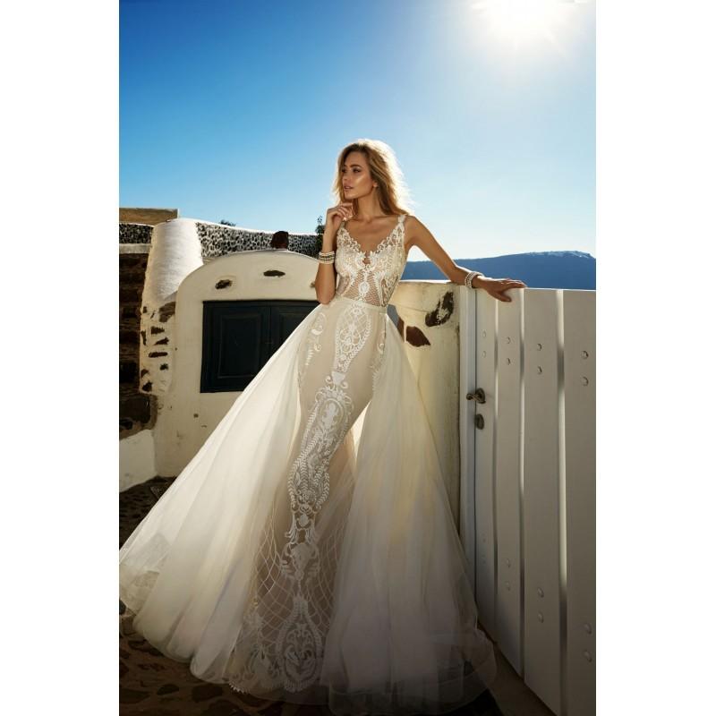 زفاف - Eva Lendel 2017 Tailor Sexy Fit & Flare V-Neck Sleeveless Detachable Ivory Embroidery Tulle Bridal Gown - Bridesmaid Dress Online Shop