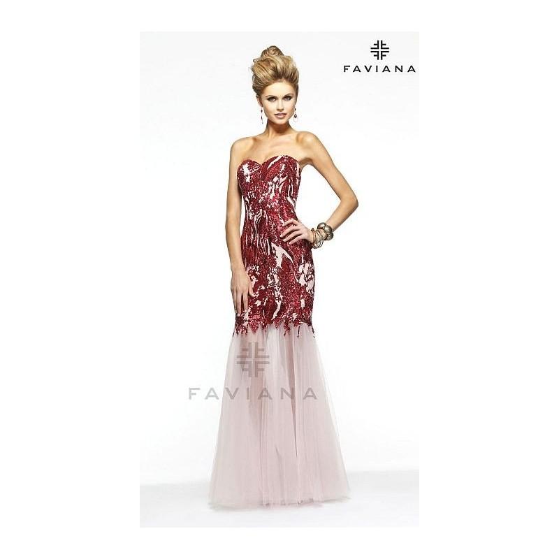 Hochzeit - Faviana Glamour S7330 Tulle Mermaid Dress - Brand Prom Dresses