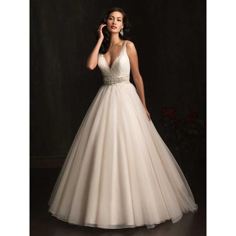 Hochzeit - Allure Bridals 9067 Lace V-Neckline Ball Gown Wedding Dress - Crazy Sale Bridal Dresses
