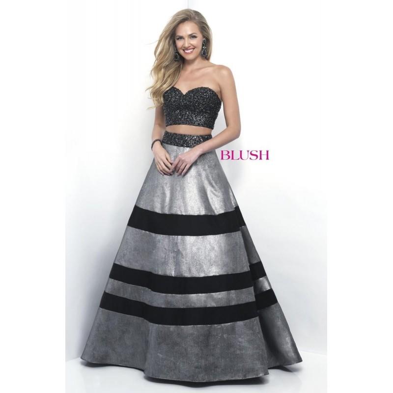 Mariage - Pink by Blush 5616 Color Block Metallic 2 Piece Gown - Brand Prom Dresses