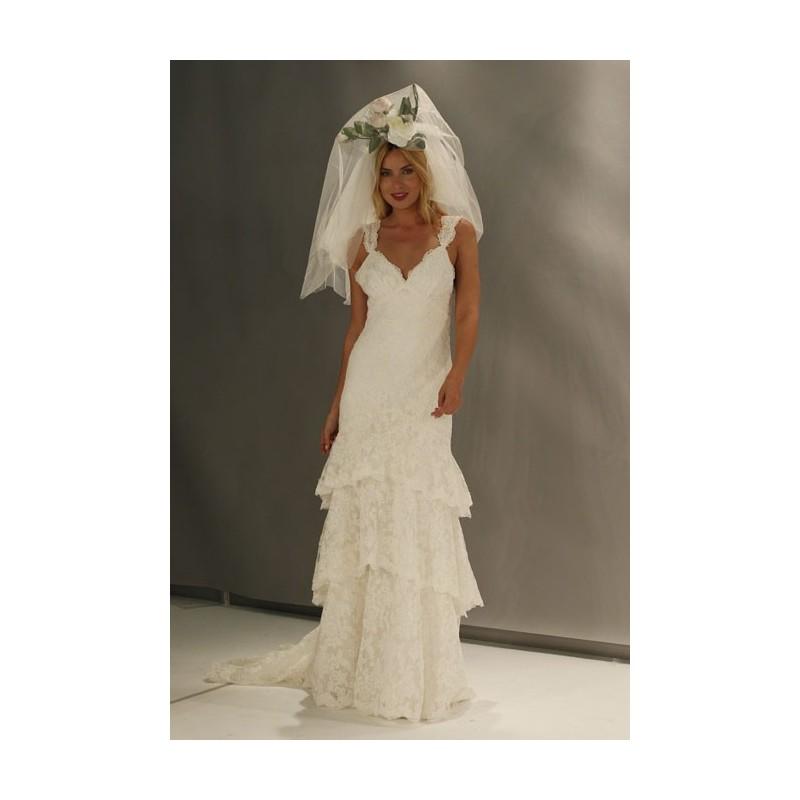 زفاف - Watters Brides - Fall 2012 - Elsa Sleeveless Lace Sheath Wedding Dress with a V-Neckline and Three-Tiered Skirt - Stunning Cheap Wedding Dresses