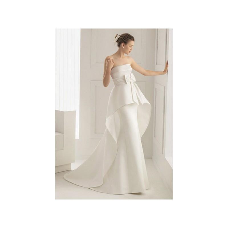 Hochzeit - Vestido de novia de Rosa Clará Modelo Sidney - 2015 Recta Palabra de honor Vestido - Tienda nupcial con estilo del cordón