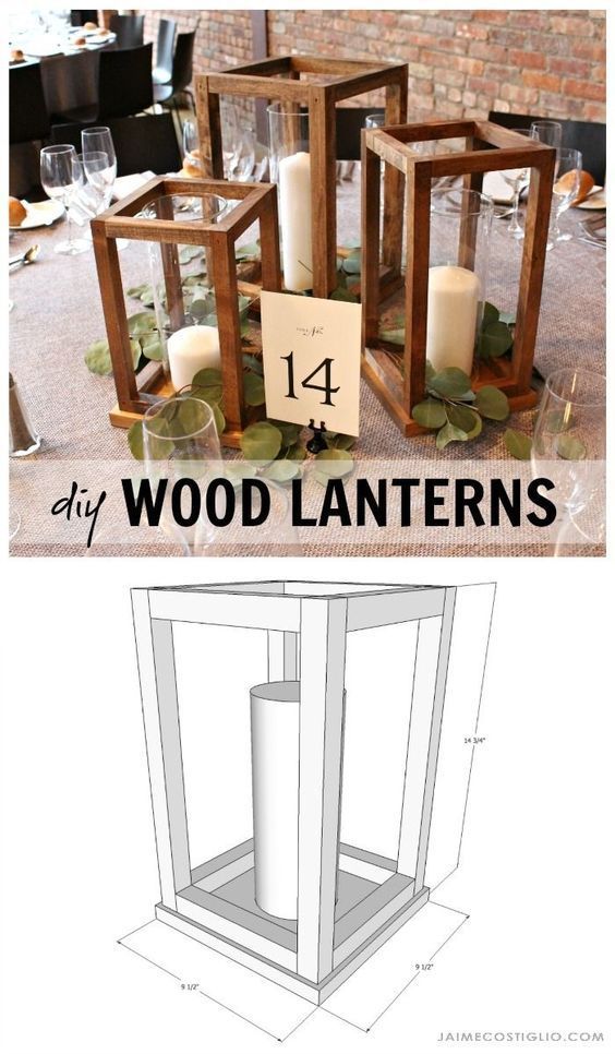 زفاف - DIY Wood Lantern Centerpieces