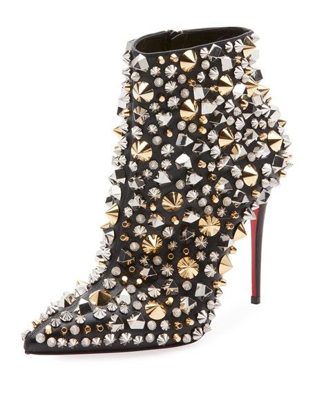 Свадьба - Christian Louboutin So Full Kate Studded Napa Red Sole Bootie