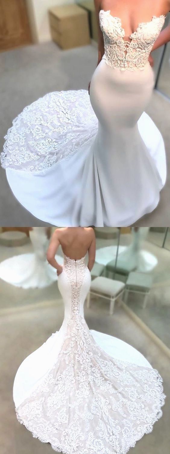 Wedding - Mermaid Wedding Dress Lace Wedding Gowns Sexy Wedding Dresses With Lace Appliques