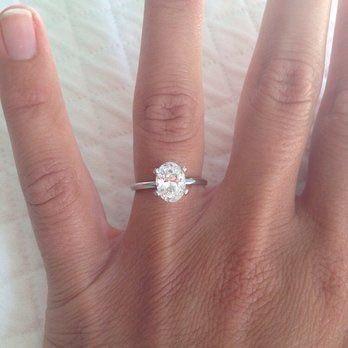 زفاف - 1.02ct Oval Diamond Engagement Ring GIA Certified 18kt White Gold JEWELFORME BLUE