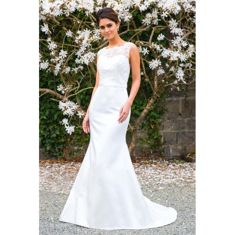 زفاف - Style E16613 by Special Day European Collection - Ivory  White Lace  Satin Keyhole Back Floor Wedding Dresses - Bridesmaid Dress Online Shop