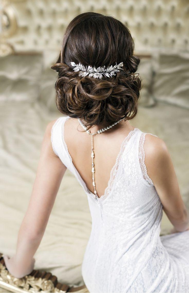 زفاف - VERA Grecian Silver Leaf Bridal Hair Comb - Laurel Goddess Headpiece