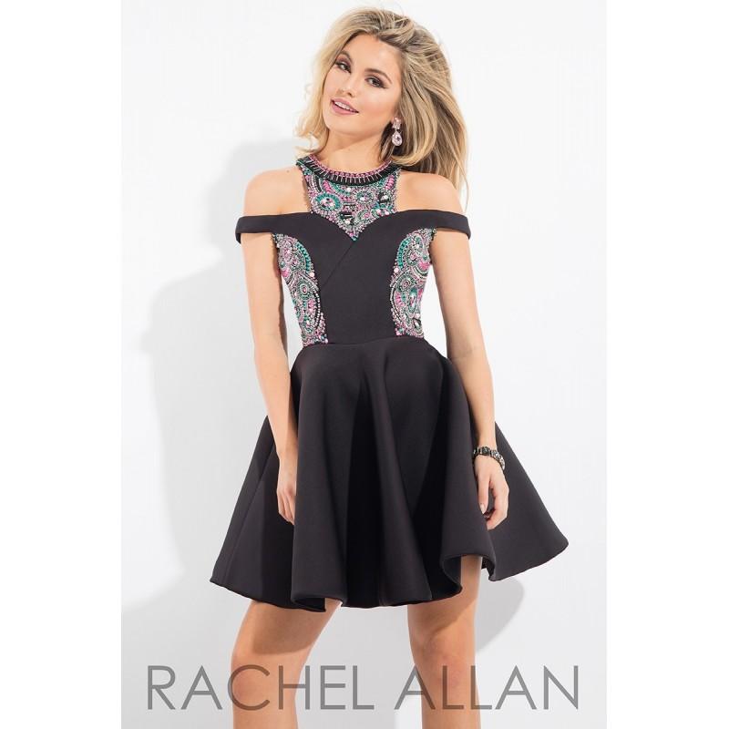 Hochzeit - Rachel Allan 4133 Dress - Jewel, Off the Shoulder A Line Homecoming Rachel Allan Short Dress - 2018 New Wedding Dresses