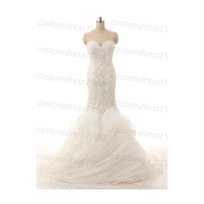 زفاف - Elegant Mermaid Wedding Dress Handmade Tulle Vintage White/Ivory Women Bridal Gowns For Wedding - Hand-made Beautiful Dresses
