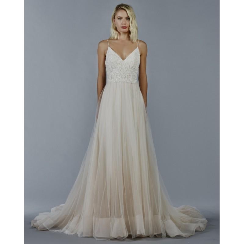 Wedding - Kelly Faetanini Fall/Winter 2018 STAR-1 Embroidery Tulle Sweet Chapel Train Aline Champagne Sleeveless Wedding Gown - Brand Prom Dresses