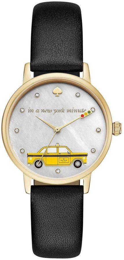 Wedding - Kate Spade Metro Taxi Cab Analog Leather-Strap Watch