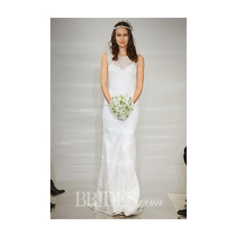 Wedding - Theia - Spring 2015 - Alessandra Lace and Chiffon Mermaid Wedding Dress with an Illusion High Neckline - Stunning Cheap Wedding Dresses