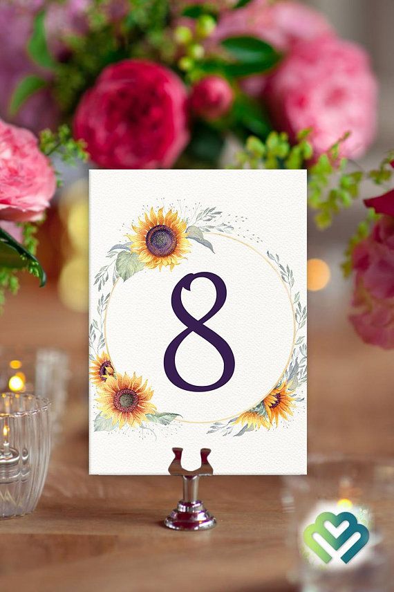 زفاف - Sunflowers Wedding Table Numbers Fall Wedding Decor Banquet Table Numbers Printable Table Numbers 11