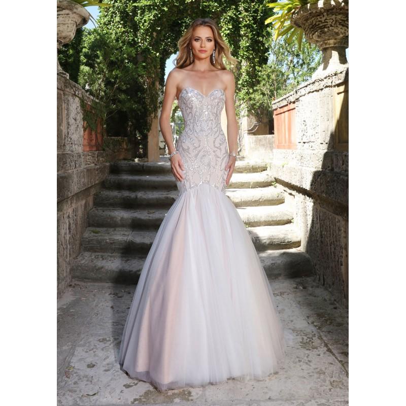 Mariage - Ashley & Justin Spring/Summer 2018 10553 Sweet Chapel Train Tulle Sequins Blush Sleeveless Mermaid Sweetheart Wedding Gown - Wedding Dresses 2018,Cheap Bridal Gowns,Prom Dresses On Sale