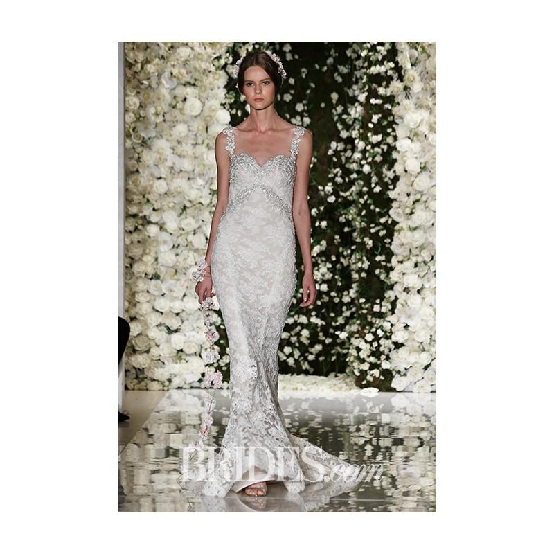 Hochzeit - Reem Acra - Fall 2015 - Cap Sleeve Lace Siren Wedding Dress Sweetheart - Stunning Cheap Wedding Dresses