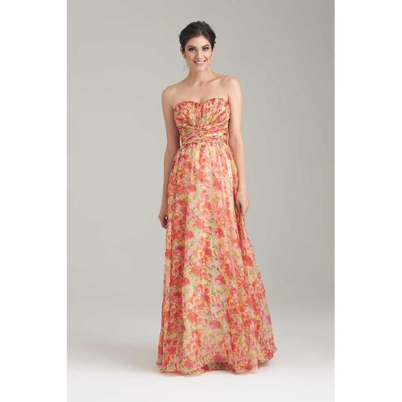 Mariage - Style 1493 by Allure Bridesmaids - Chiffon Floral Print Floor Sweetheart  Strapless A-Line Bridesmaids Dresses - Bridesmaid Dress Online Shop
