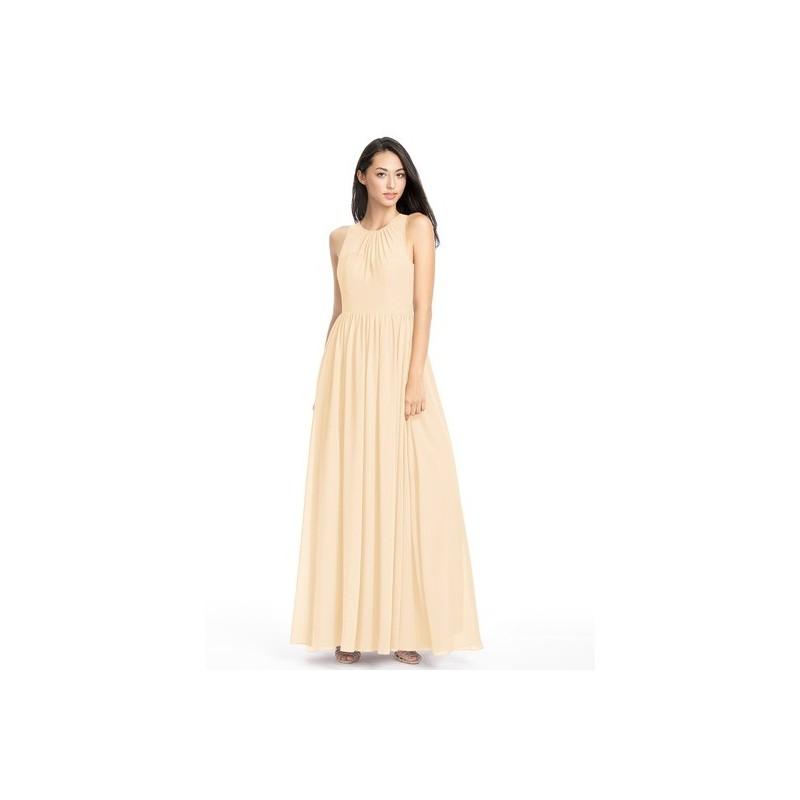 Свадьба - Peach Azazie Jewel - Floor Length Scoop Chiffon Illusion Dress - Simple Bridesmaid Dresses & Easy Wedding Dresses