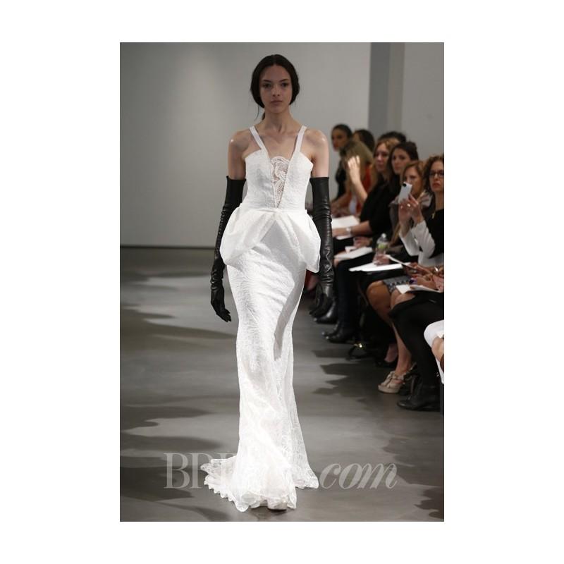 Свадьба - Vera Wang - Spring 2014 - Chantilly Lace Mermaid Gown With Peplum Waist - Stunning Cheap Wedding Dresses