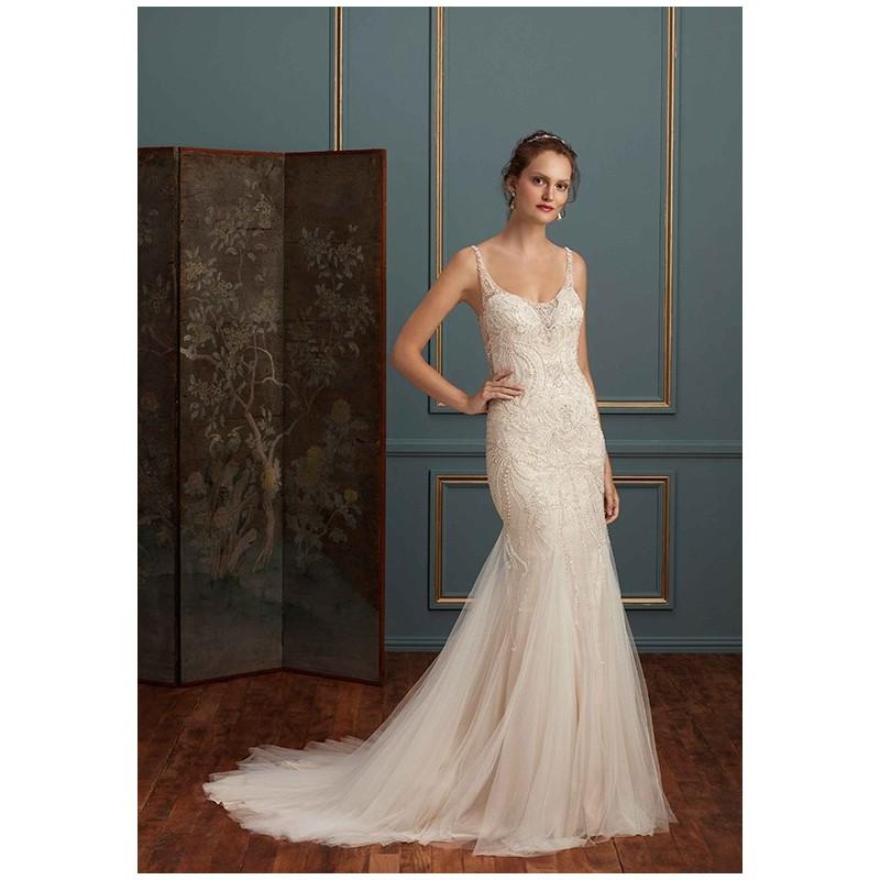 Hochzeit - Amaré Couture by Crystal Richard C113 Evangeline - Mermaid Natural Floor Semi-Cathedral Satin Embroidery - Formal Bridesmaid Dresses 2018